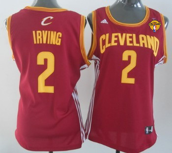 Women's Cleveland Cavaliers #2 Kyrie Irving Red 2016 The NBA Finals Patch Jersey