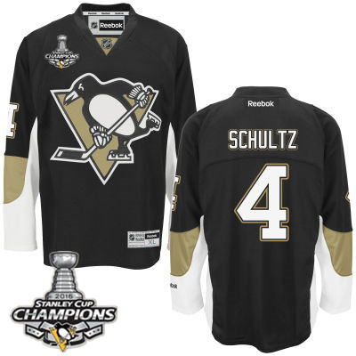 Men s Pittsburgh Penguins 4 Justin Schultz Black Team Color Jersey w 2016 Stanley Cup Champions Patch on sale for Cheap wholesale from China