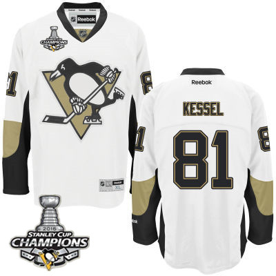 Men s Pittsburgh Penguins 81 Phil Kessel White Road Jersey w 2016 Stanley Cup Champions Patch on sale for Cheap wholesale from China