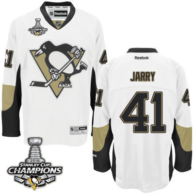 Men's Pittsburgh Penguins #41 Daniel Sprong White Road Jersey w 2016 Stanley Cup Champions Patch