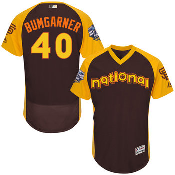 Madison Bumgarner Brown 2016 All-Star Jersey - Men's National League San Francisco Giants #40 Flex Base Majestic MLB Collection Jersey
