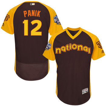 Joe Panik Brown 2016 All-Star Jersey - Men's National League San Francisco Giants #12 Flex Base Majestic MLB Collection Jersey