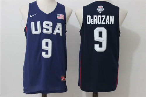 2016 Olympics Team USA Men's #9 DeMar DeRozan Navy Blue Stitched NBA Nike Swingman Jersey