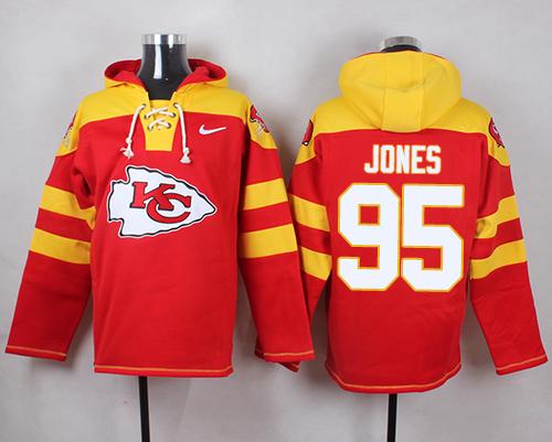 Nike Chiefs #95 Chris Jones Red Player Pullover NFL Hoodie