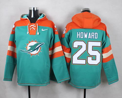 Nike Dolphins #25 Xavien Howard Aqua Green Player Pullover NFL Hoodie