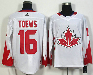 Men's Team Canada #16 Jonathan Toews White 2016 World Cup of Hockey Game Jersey