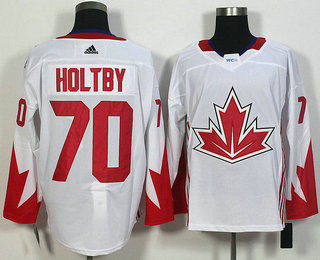 Men's Team Canada #70 Braden Holtby White 2016 World Cup of Hockey Game Jersey
