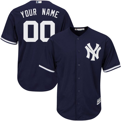 Mens New York Yankees Navy Blue Customized Flexbase Majestic MLB Collection Jersey