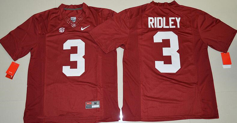 Men's Alabama Crimson Tide #3 Calvin Ridley Red Limited Stitched College Football Nike NCAA Jersey