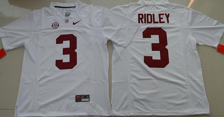 Men's Alabama Crimson Tide #3 Calvin Ridley White Limited Stitched College Football Nike NCAA Jersey