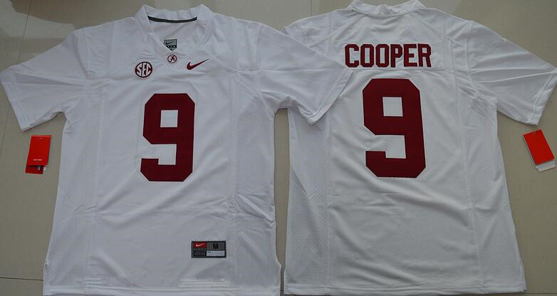 Men's Alabama Crimson Tide #9 Amari Cooper White Limited Stitched College Football Nike NCAA Jersey
