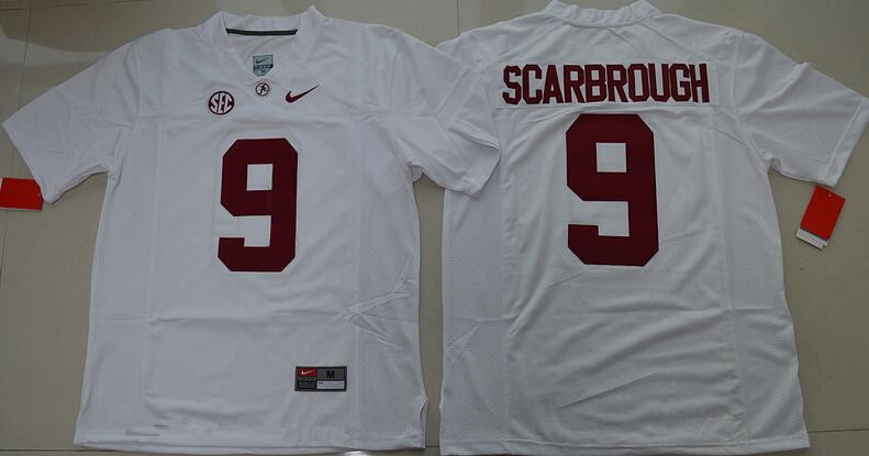 Men's Alabama Crimson Tide #9 Bo Scarbrough White Limited Stitched College Football Nike NCAA Jersey