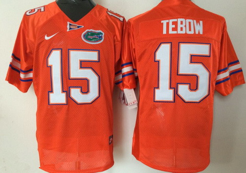 Men's Florida Gators #15 Tim Tebow Orange Stitched NCAA Nike College Football Jersey