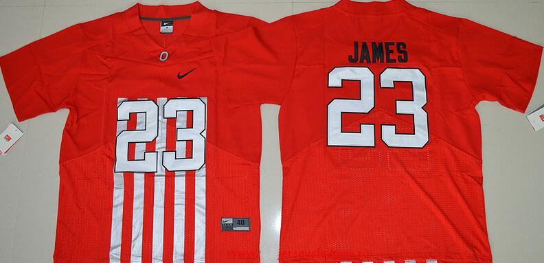 Men's Ohio State Buckeyes #23 Lebron James Red Elite Stitched College Football 2016 Nike NCAA Jersey