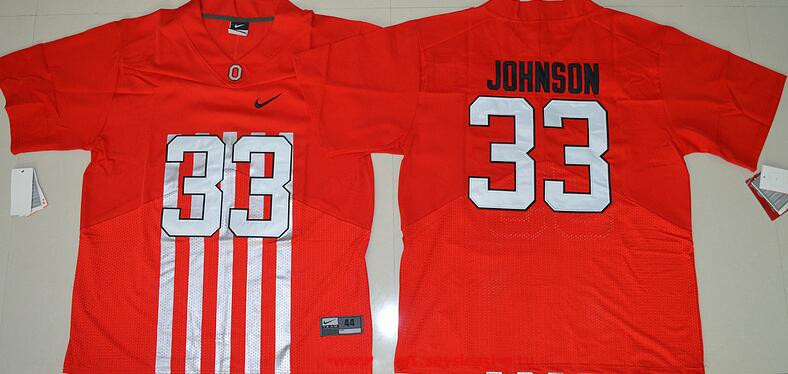 Men's Ohio State Buckeyes #33 Pete Johnson Red Elite Stitched College Football 2016 Nike NCAA Jersey