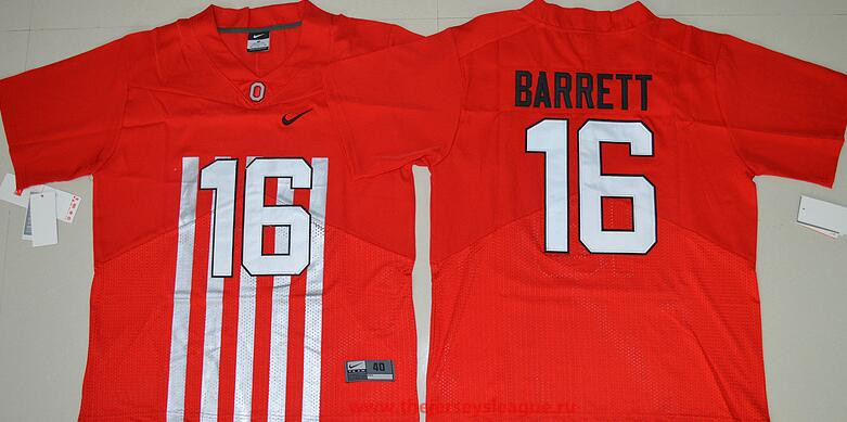 Men's Ohio State Buckeyes #16 J.T. Barrett Red Elite Stitched College Football 2016 Nike NCAA Jersey
