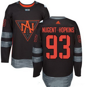Men's North America Hockey #93 Ryan Nugent Hopkins Black 2016 World Cup of Hockey Stitched adidas WCH Game Jersey