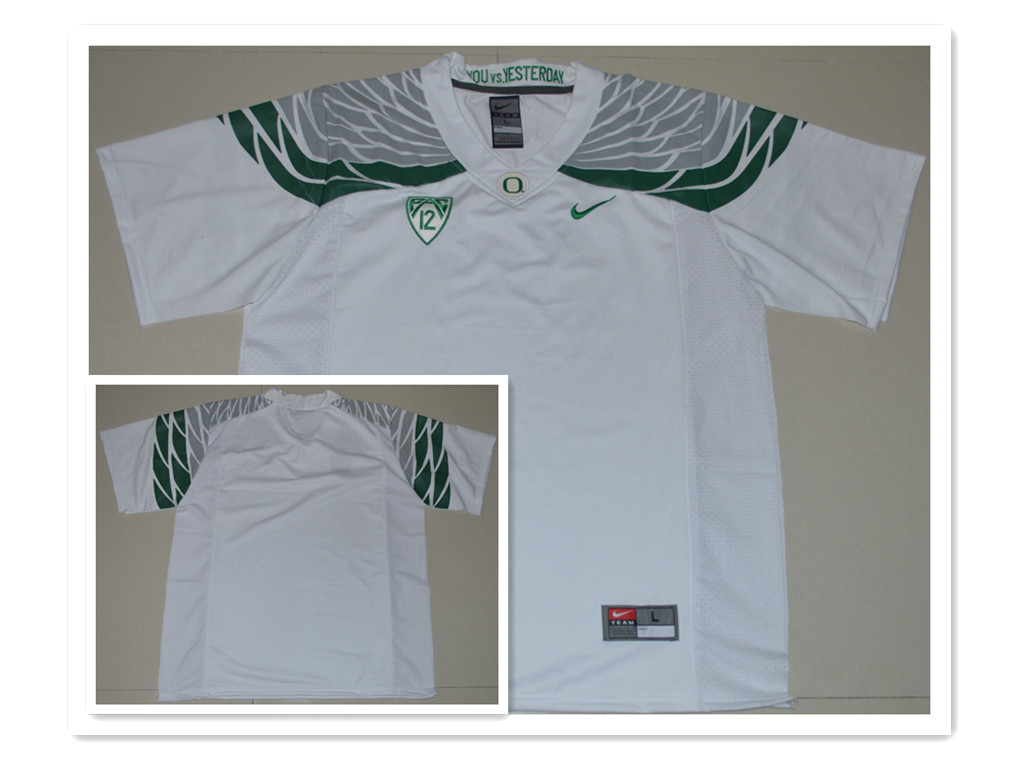 Custom Men's Oregon Duck White College Football Nike Limited Jersey