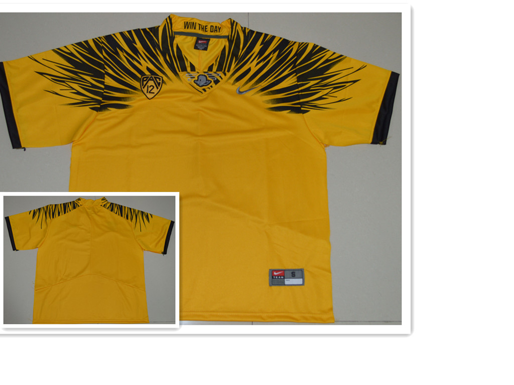 Custom Men's Oregon Ducks Yellow Electric Lightning Stitched College Football 2016 Nike NCAA Jersey