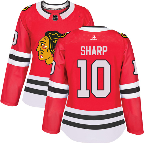Adidas Chicago Blackhawks #10 Patrick Sharp Red Home Authentic Women's Stitched NHL Jersey