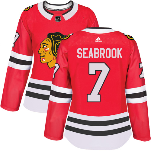 Adidas Chicago Blackhawks #7 Brent Seabrook Red Home Authentic Women's Stitched NHL Jersey