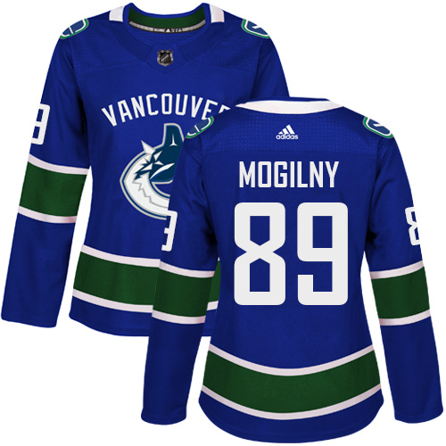 Adidas Vancouver Canucks #89 Alexander Mogilny Blue Home Authentic Women's Stitched NHL Jersey