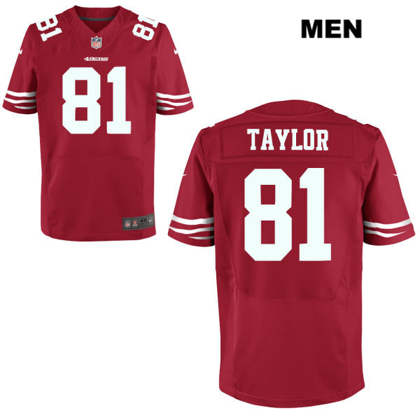Mens Nike San Francisco 49ers #81 Trent Taylor Stitched  Home Red Elite Football Jersey