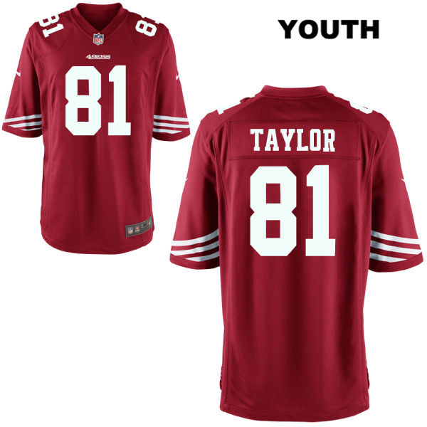 Youth Nike San Francisco 49ers Alternate #81 Trent Taylor Home Red  Football Jersey