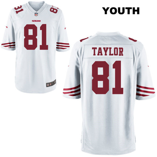 Youth Nike San Francisco 49ers Alternate #81 Trent Taylor White Game Football Jersey