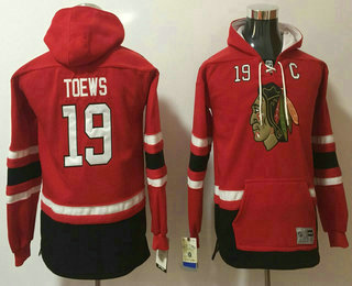 Youth Chicago Blackhawks #19 Jonathan Toews NEW Red Stitched NHL Old Tim Hockey Hoodie