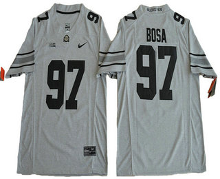 Men's Ohio State Buckeyes #97 Joey Bosa Gridiron Gray II Limited Stitched College Football Nike NCAA Jersey