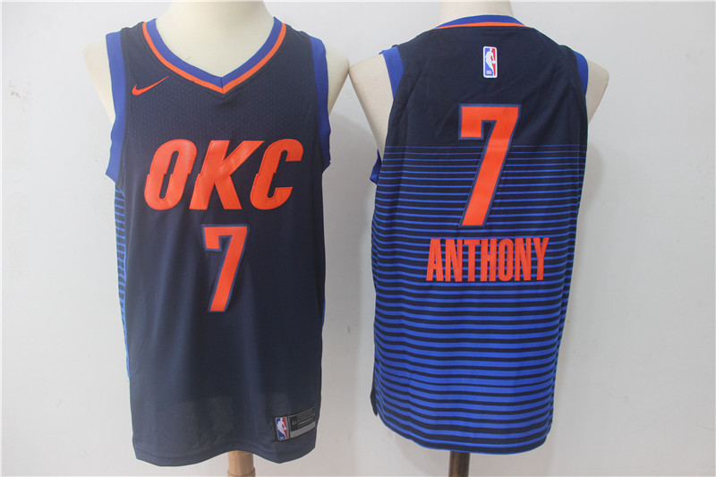 Men's Oklahoma City Thunder #7 Carmelo Anthony Blue Nike Jersey