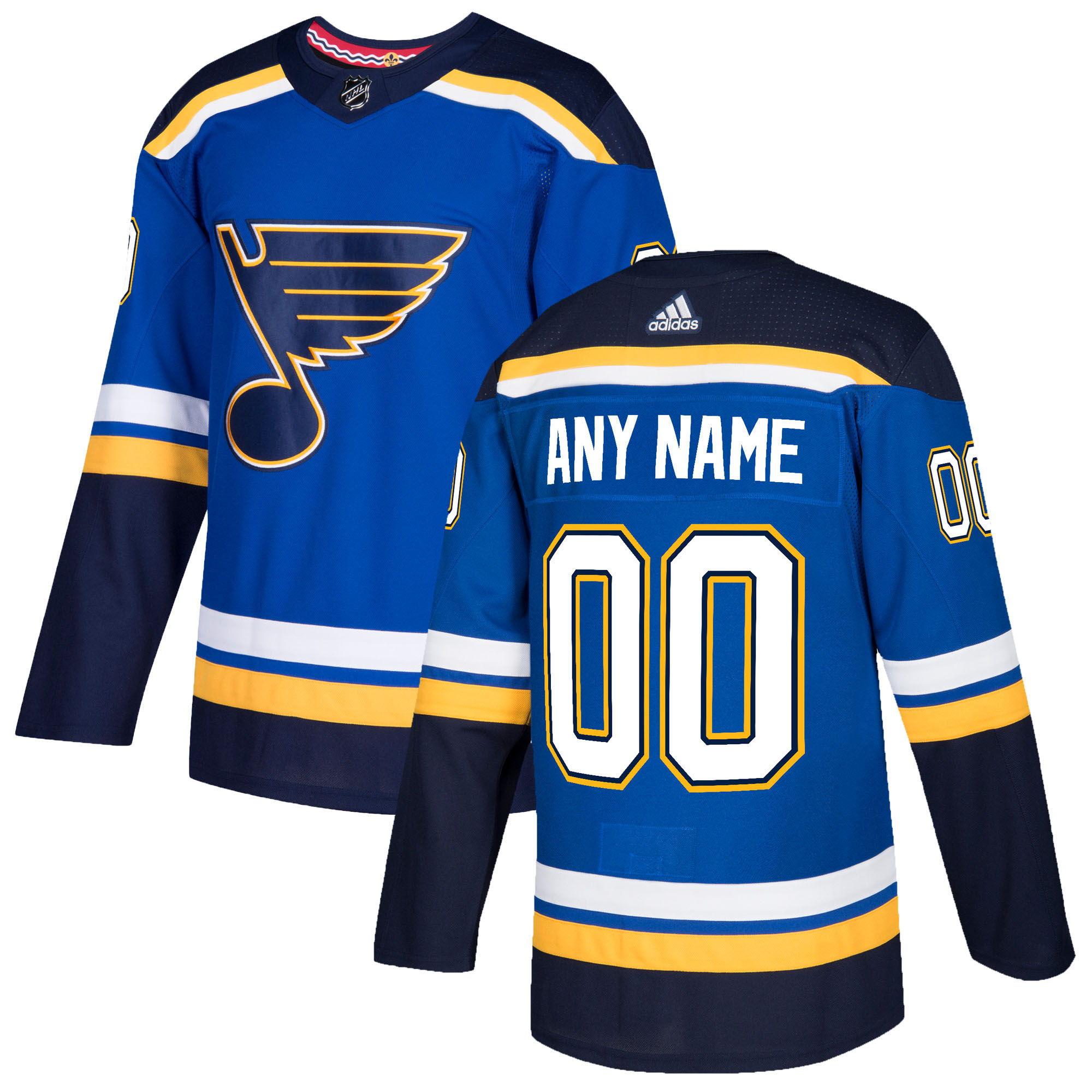 Custom Men's Adidas St. Louis Blues Blue 2017-2018 Hockey Stitched NHL Jersey