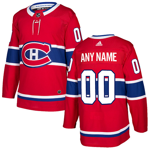 Custom Men's Adidas Montreal Canadiens Red 2017-2018 Hockey Stitched NHL Jersey
