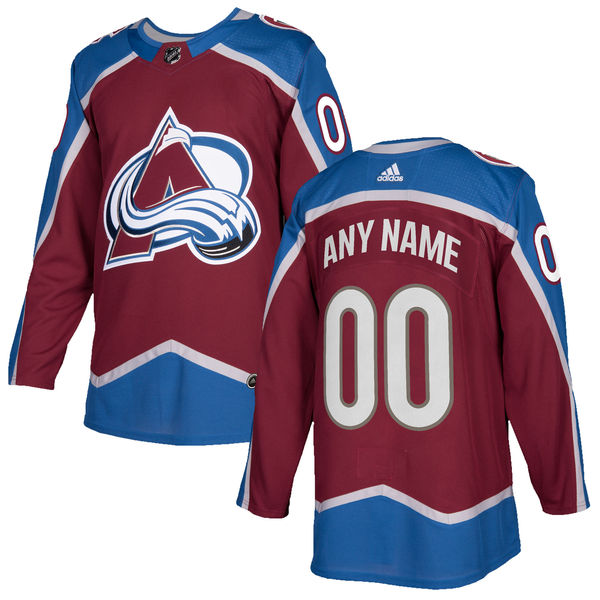 Custom Men's Adidas Colorado Avalanche Burgundy Home Authentic Stitched NHL Jersey