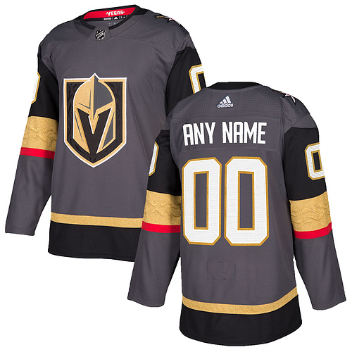 Custom Men's Adidas Vegas Golden Knights Grey Home Authentic Stitched NHL Jersey