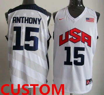Custom 2012 Olympics Team USA Revolution 30 Swingman White Jersey_副本