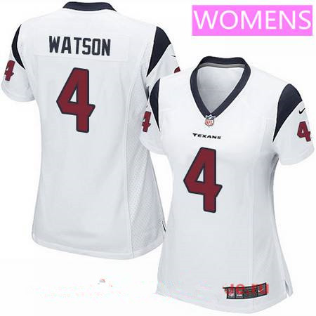 Women's Houston Texans #4 Deshaun Watson Elite White NFL Jersey