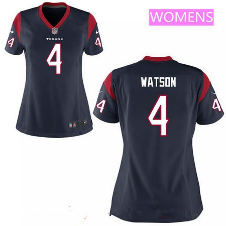 Women's 2017 NFL Draft Houston Texans #4 Deshaun Watson Navy Blue Alternate Stitched NFL Nike Game Jersey
