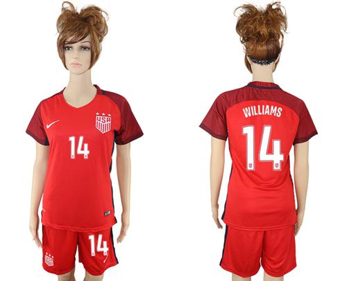 Women's USA #14 Williams Away Country Jersey on sale,for Cheap, wholesale from China