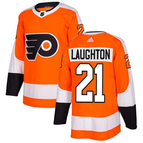 Adidas Philadelphia Flyers #21 Scott Laughton Orange Home Authentic Stitched NHL Jersey