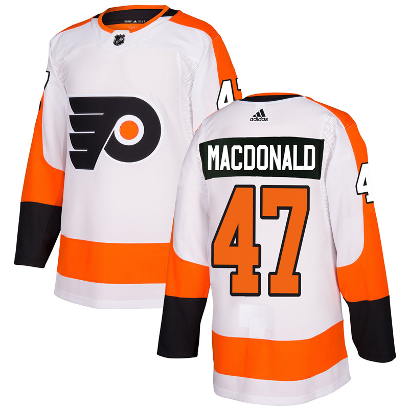 Adidas Philadelphia Flyers #47 Andrew MacDonald White Authentic Stitched NHL Jersey