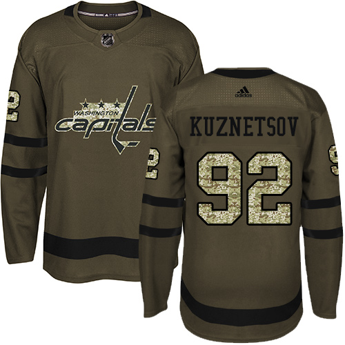 Adidas Capitals #92 Evgeny Kuznetsov Green Salute to Service Stitched Youth NHL Jersey