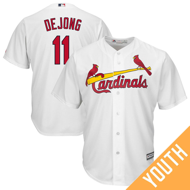Youth St. Louis Cardinals #11 Paul DeJong Home White Cool Base Jersey