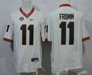 Men's Georgia Bulldogs #11 Jake Fromm White Limited College Football Stitched Nike NCAA Jersey