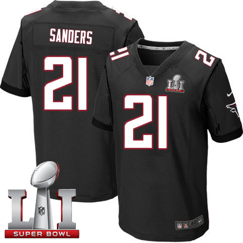 Nike Falcons #21 Deion Sanders Black Alternate Super Bowl LI 51 Men's Stitched NFL Elite Jersey