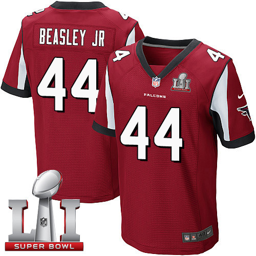 Nike Falcons #44 Vic Beasley Jr Red Team Color Super Bowl LI 51 Men's Stitched NFL Elite Jersey