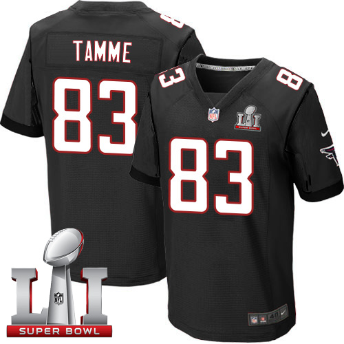 Nike Falcons #83 Jacob Tamme Black Alternate Super Bowl LI 51 Men's Stitched NFL Elite Jersey