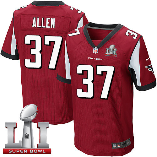 Nike Falcons #37 Ricardo Allen Red Team Color Super Bowl LI 51 Men's Stitched NFL Elite Jersey
