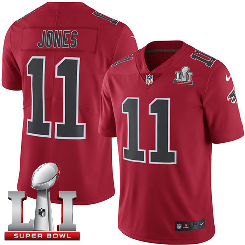 Nike Falcons #11 Julio Jones Red Super Bowl LI 51 Men's Stitched NFL Limited Rush Jersey